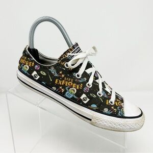 Converse Kids Dark Gray Space Aliens Astronauts Low Top Sneakers Size 3